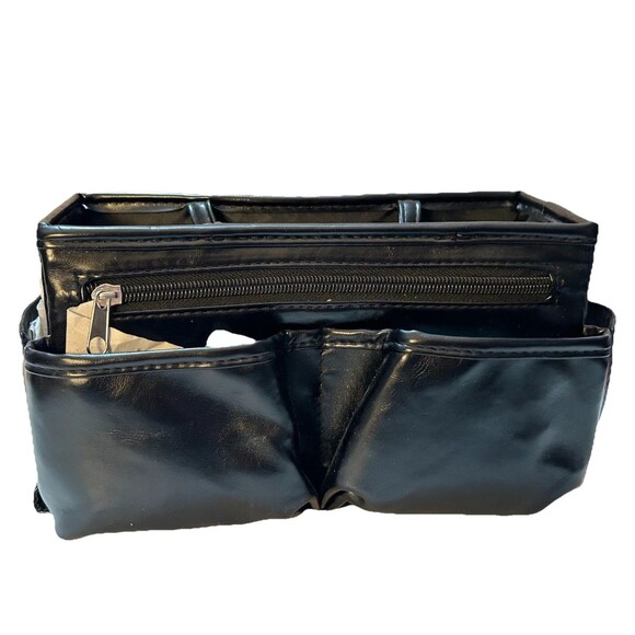 Purse Make Up Organizer Insert Handles & Pockets Black Ready Set Go organizer - Picture 2 of 11